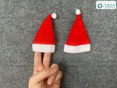 Set 02 Nón Noel vải mini Decor bàn tiệc ĐK 6cm NON-X-09